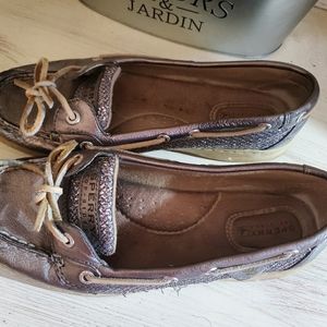 Sperry Boat Shoe sz 8 Silver Sequined